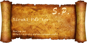 Siroki Péter névjegykártya