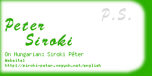 peter siroki business card